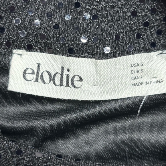 Elodie Dress Womens Small Mock Neck Long Sleeve Bodycon Sequins Lined Shine NEW - Picture 3 of 7